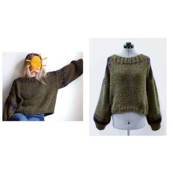 1965 BY ANNA BARTHELME handmade alpaca blend Italian knit sweater $628 OS - Picture 1 of 12